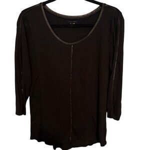 Calvin Klein Black 3/4 Sleeve Blouse Classic Design